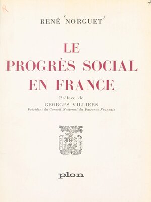 cover image of Le progrès social en France